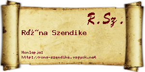 Róna Szendike névjegykártya